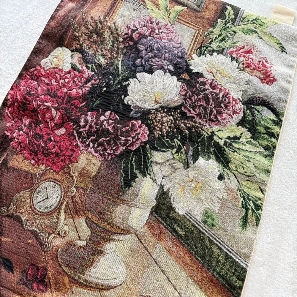 Vintage Robin Anderson Floral Tapestry‎ Wall Hanging Prayer Decor 26x36